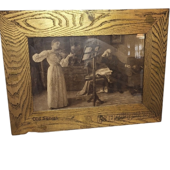 Adagio" by B. Pinel Lady Violin Old Songs Framed Art - Picture 1 of 3